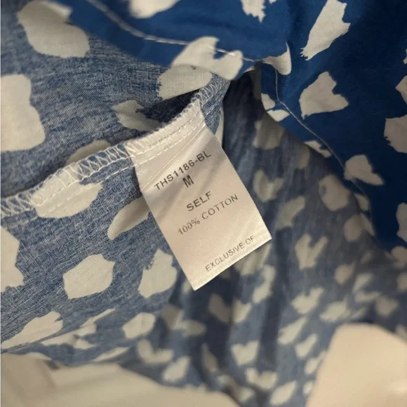 THML Blue Heart Print Flutter Sleeve Top - Picture 10 of 10